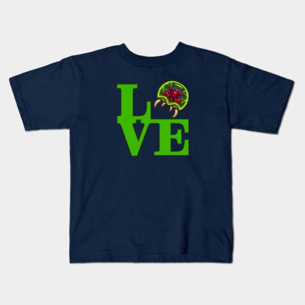 Larva Love Kids T-Shirt by PlatinumBastard